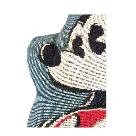 Vintage Disney Mickey Mouse Shaped Tapestry Throw Accent Pillow Cushion 20" READ - Picture 3 of 6